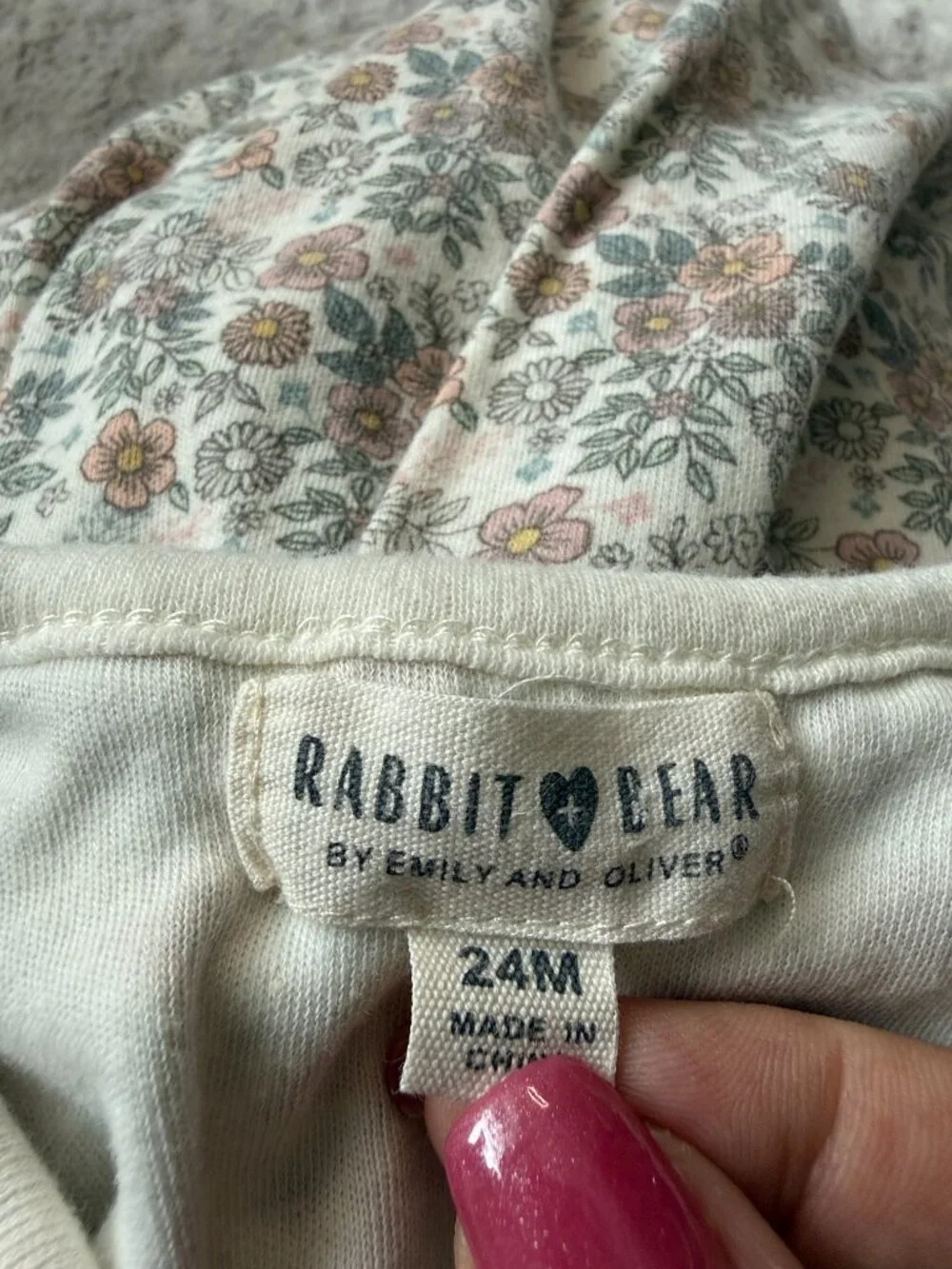 Rabbit + Bear pastel floral bodysuit baby girls 24 months girlhoodcore summer